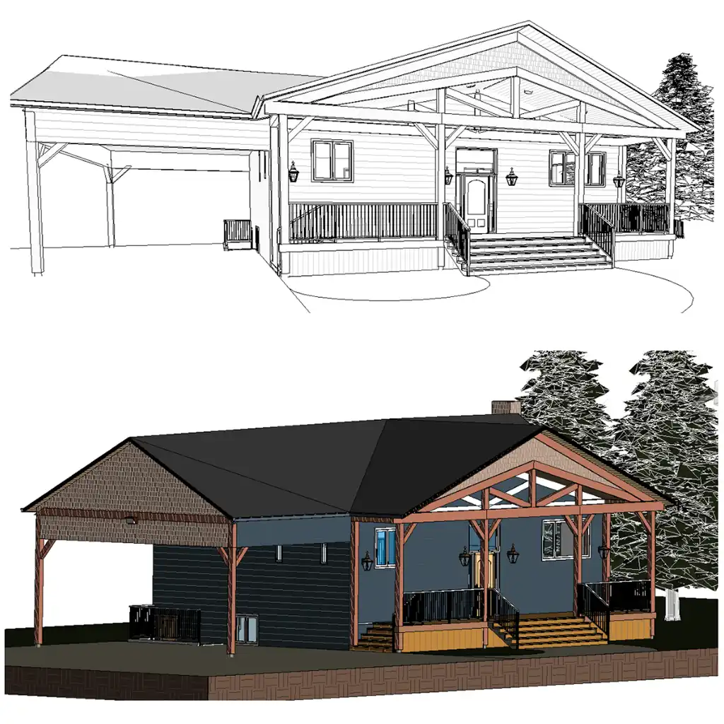 exterior renovation rendering Vision Project Services