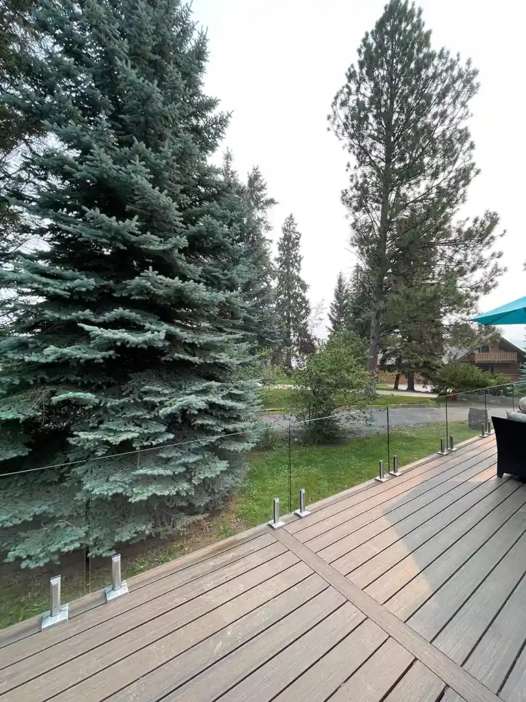 deck with glass railing by Vision Project Services