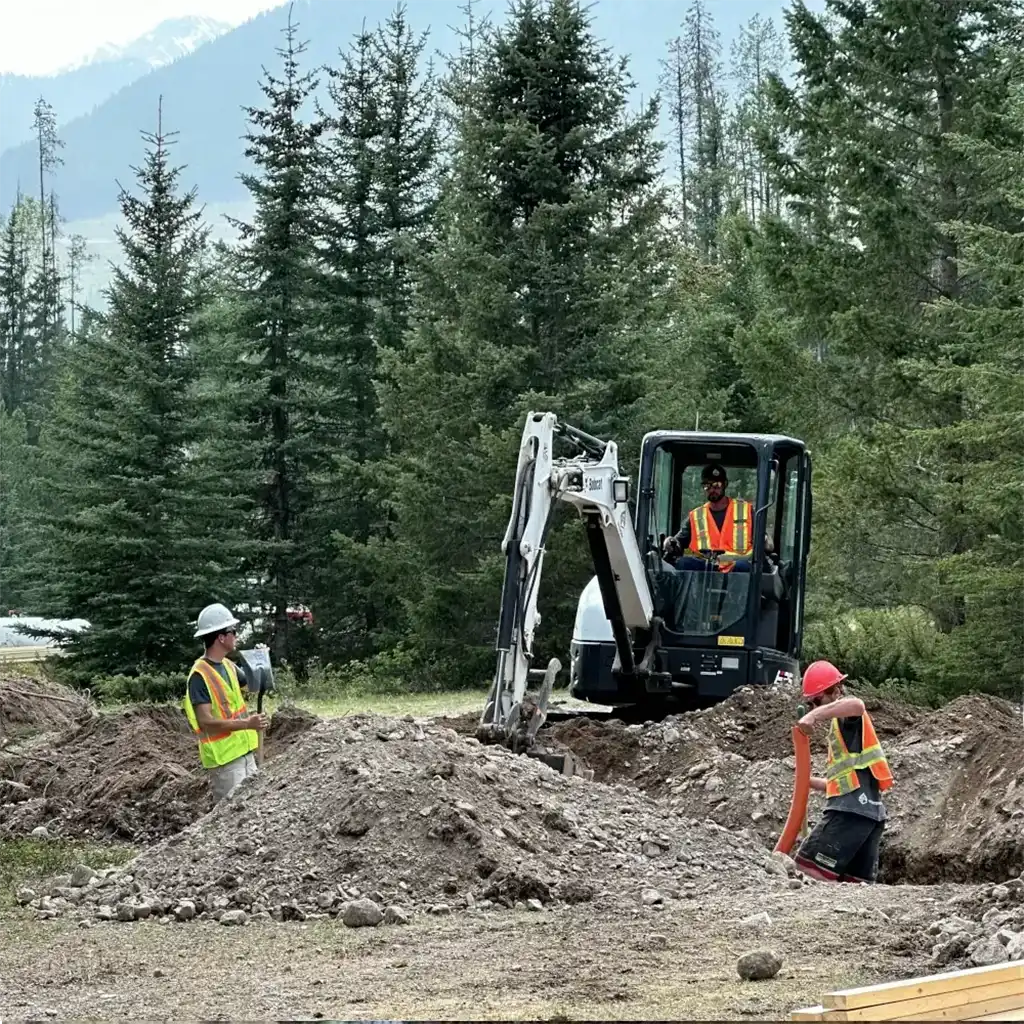 digging to prep for landscaping