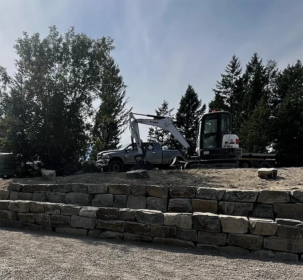 landscaping project in process of construction